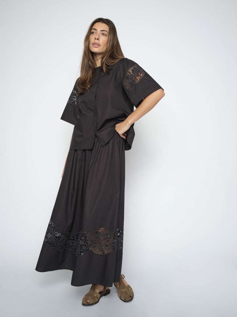 Black Redu Cotoni Skirt - 179720