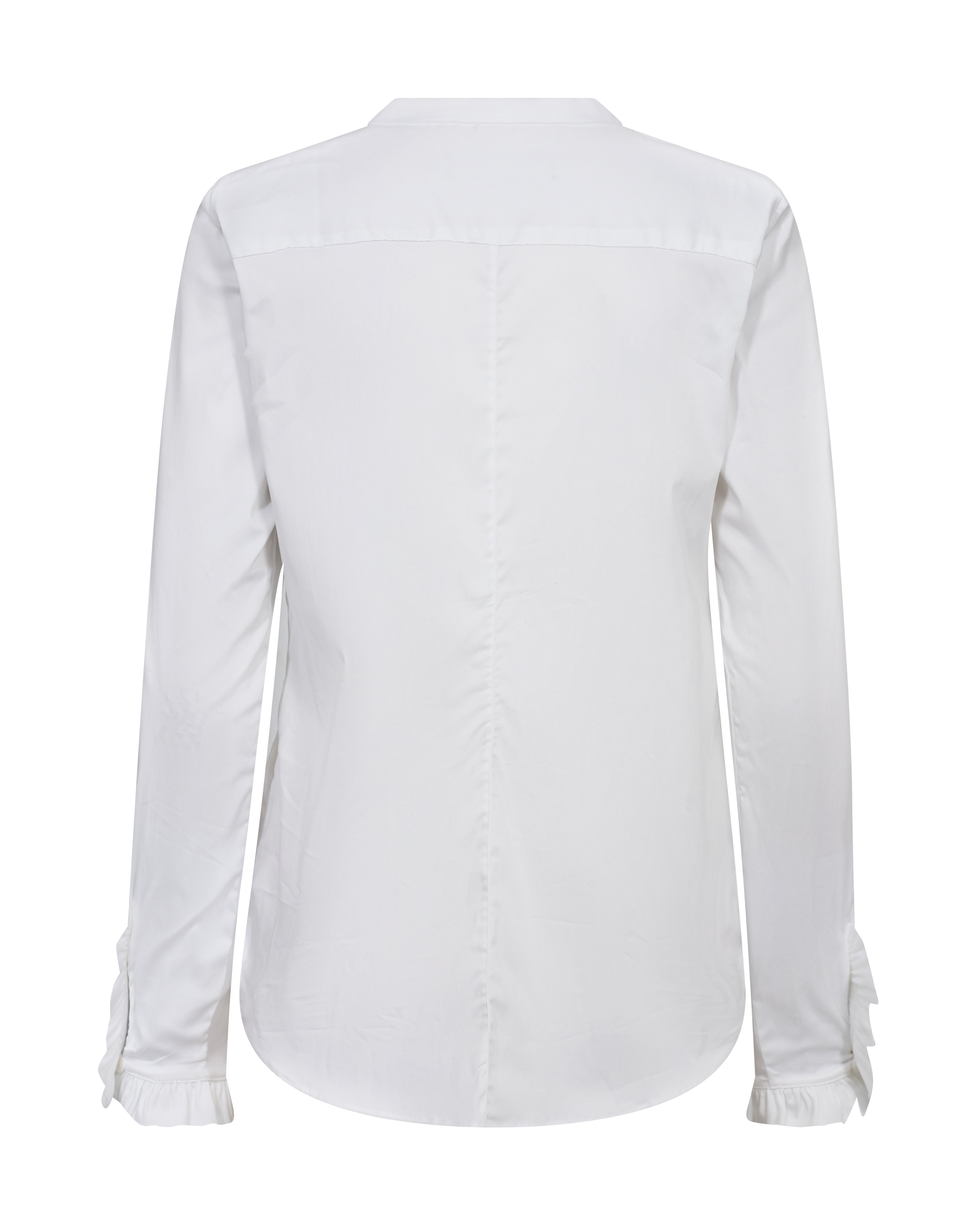 Mattie White Grandad Collar Shirt - 131731