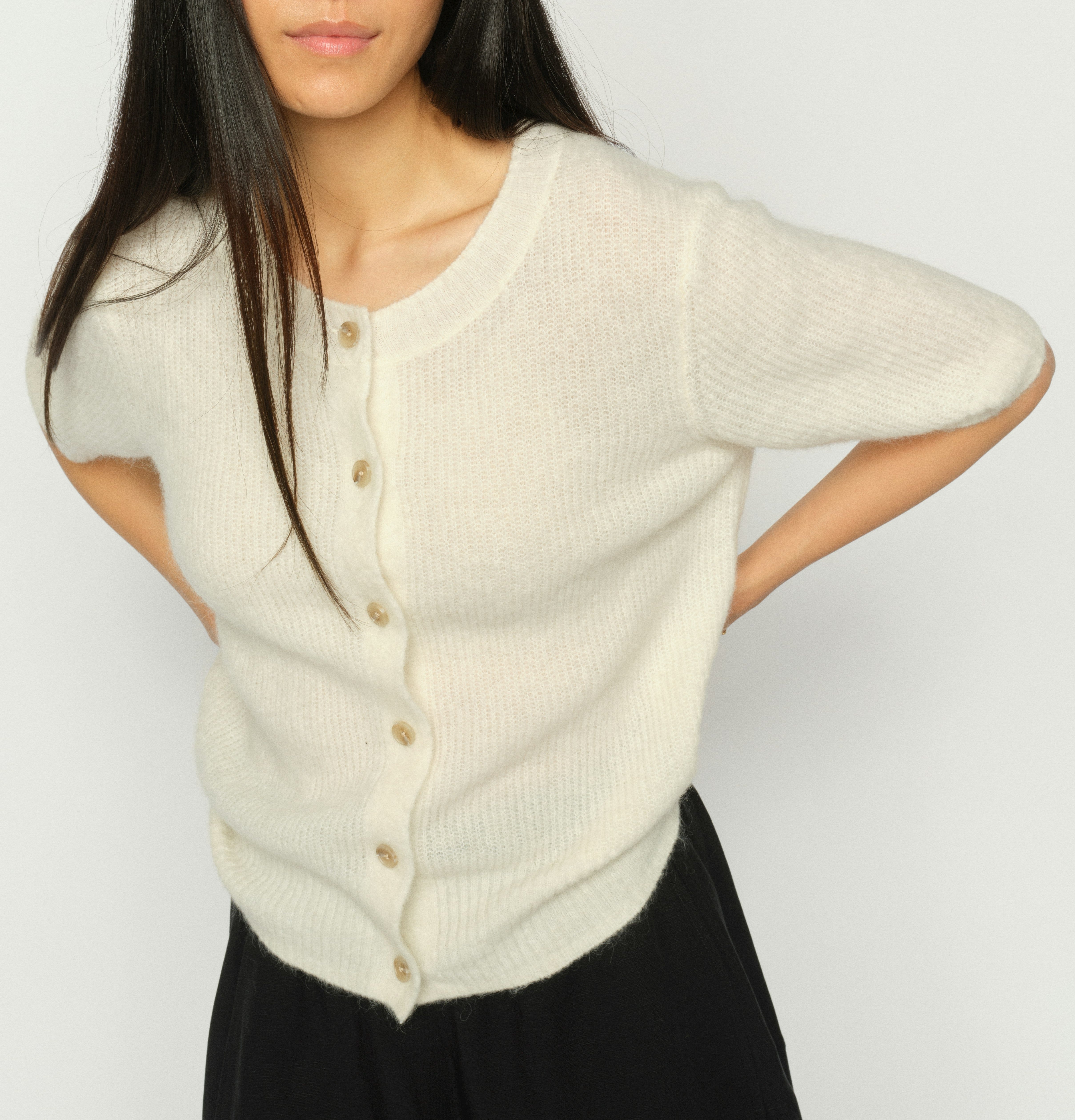 Ecru Thora SS Cardigan - 177550