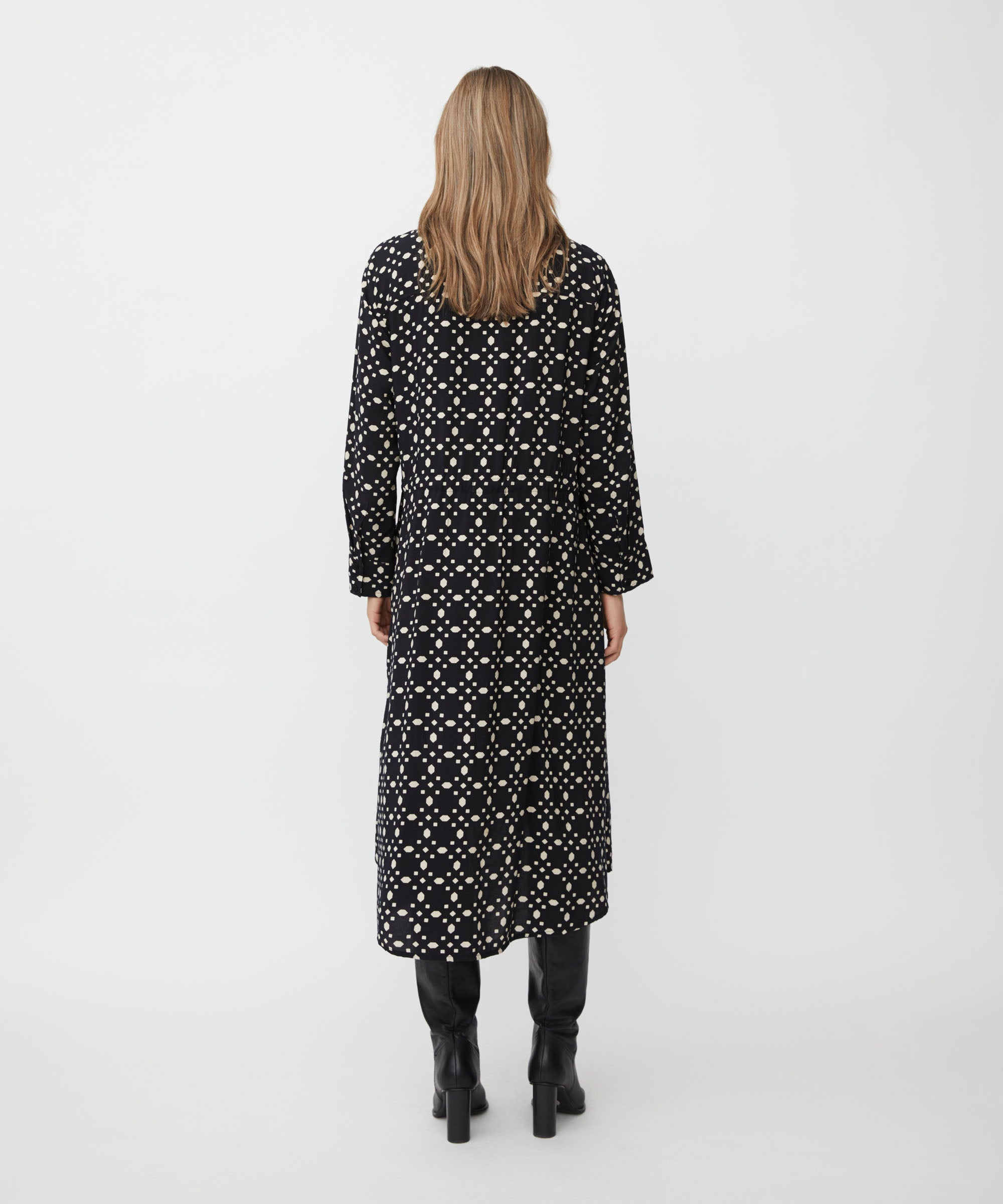 Novany Black Print Dress - 1011496