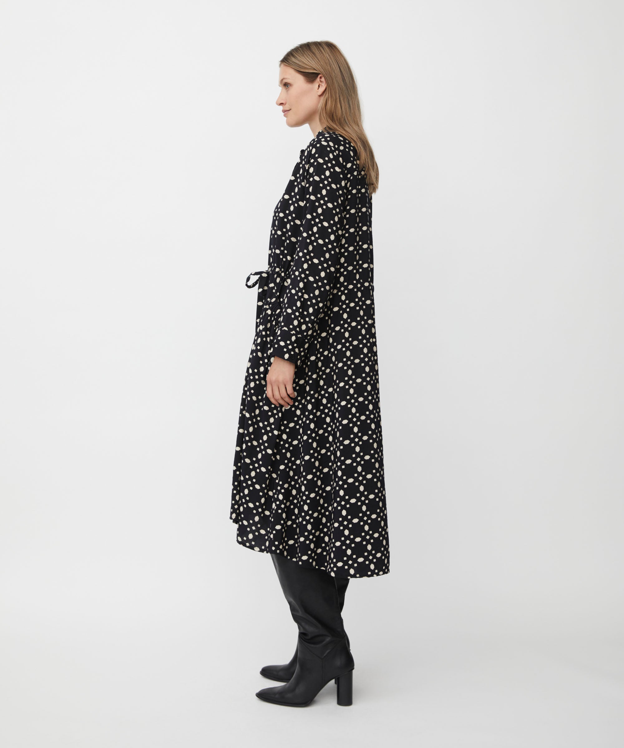 Novany Black Print Dress - 1011496