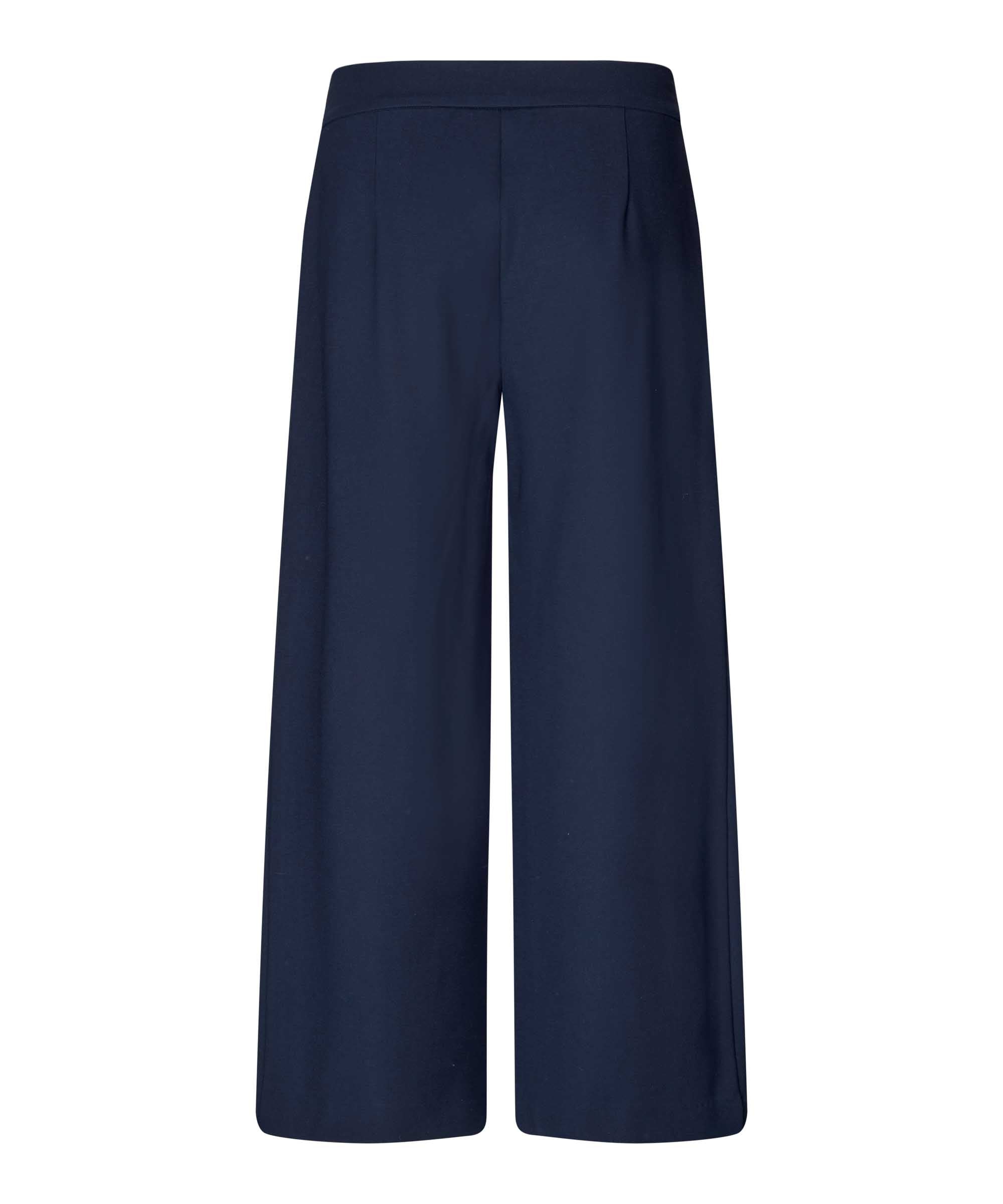 Paxora Navy Wide Leg Crop Trousers - 1011288