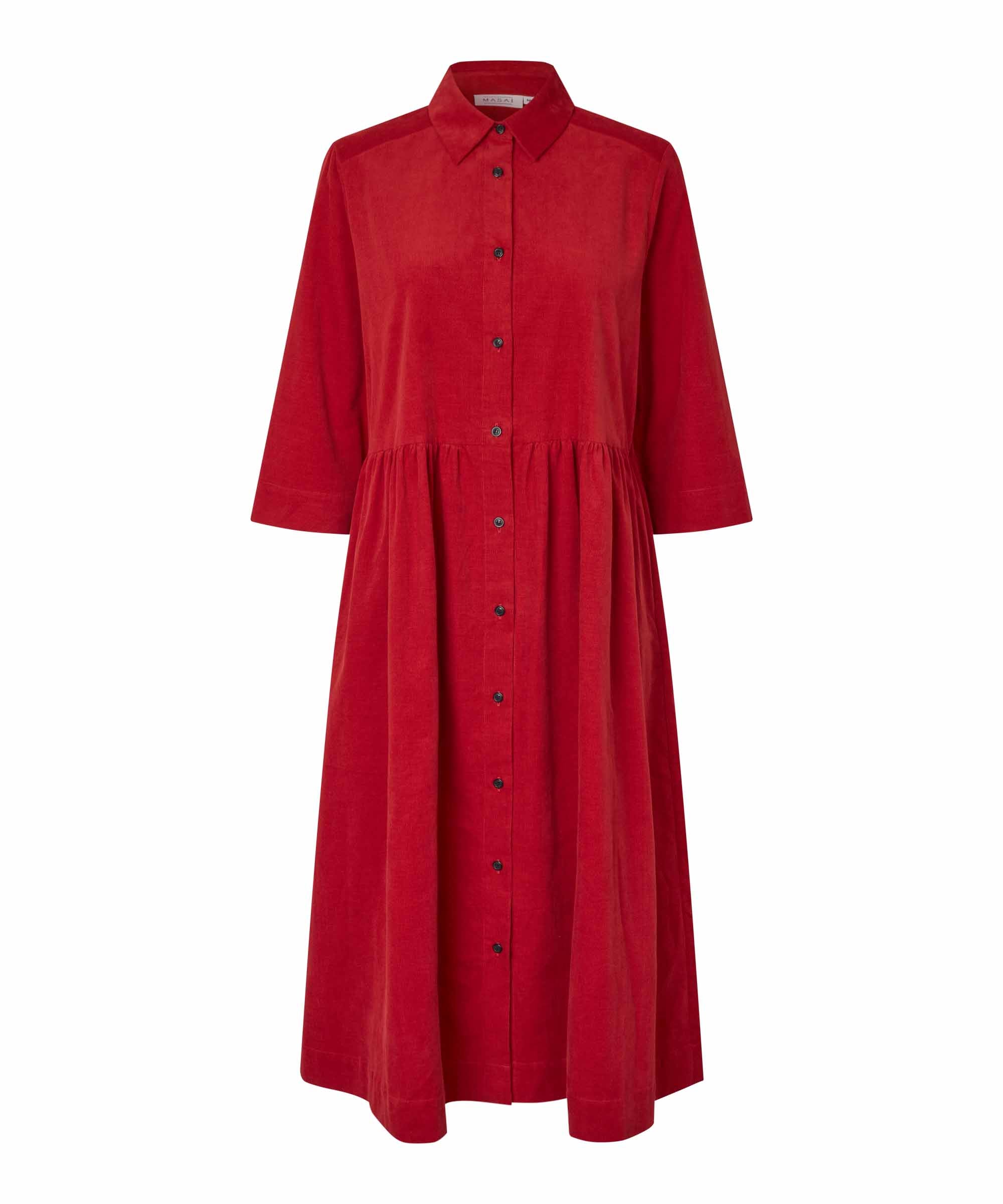 Nynisla Red Dahlia Needlecord Dress - 1011142