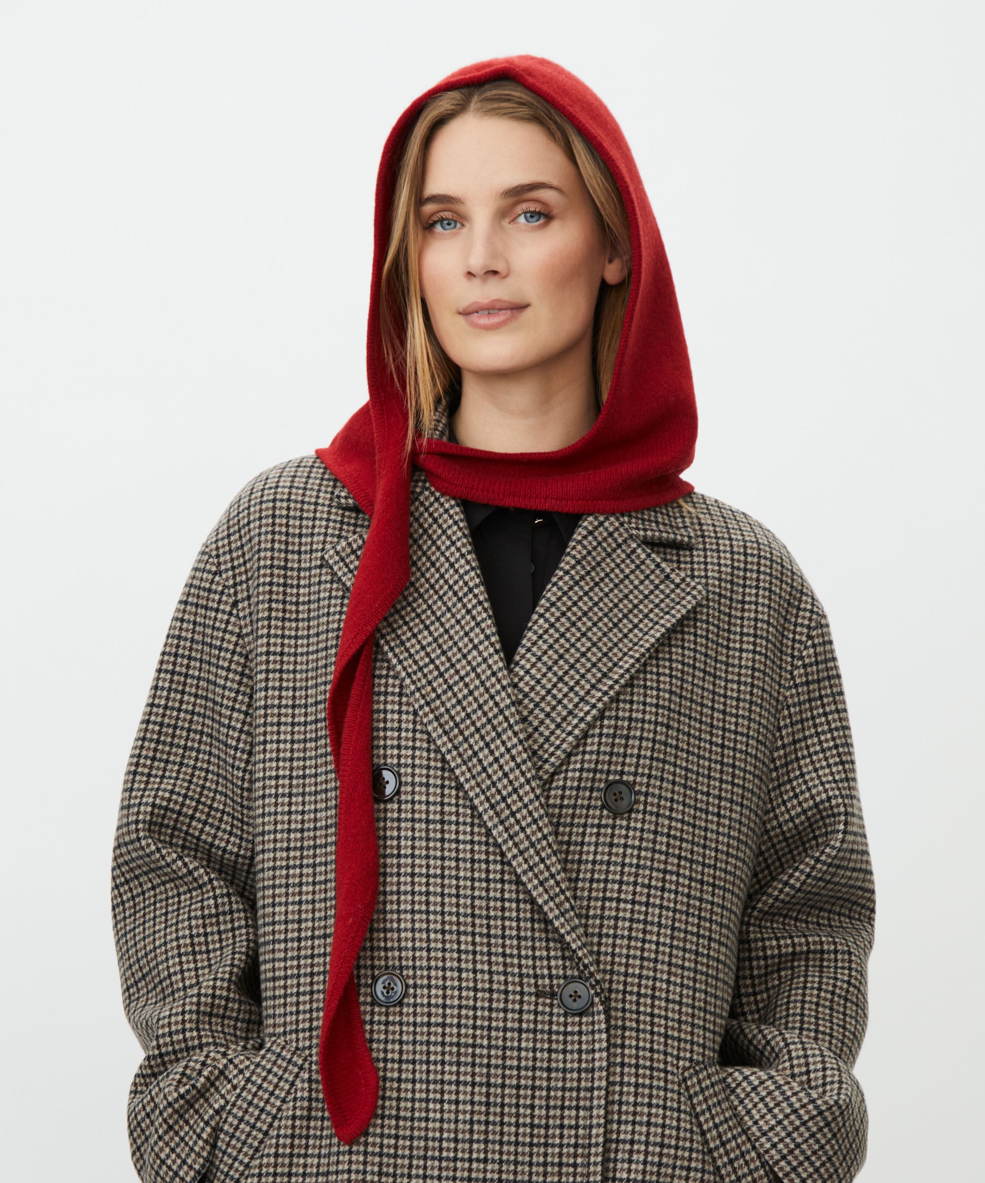Rhen Tibetan Red Hood Scarf - 1013162