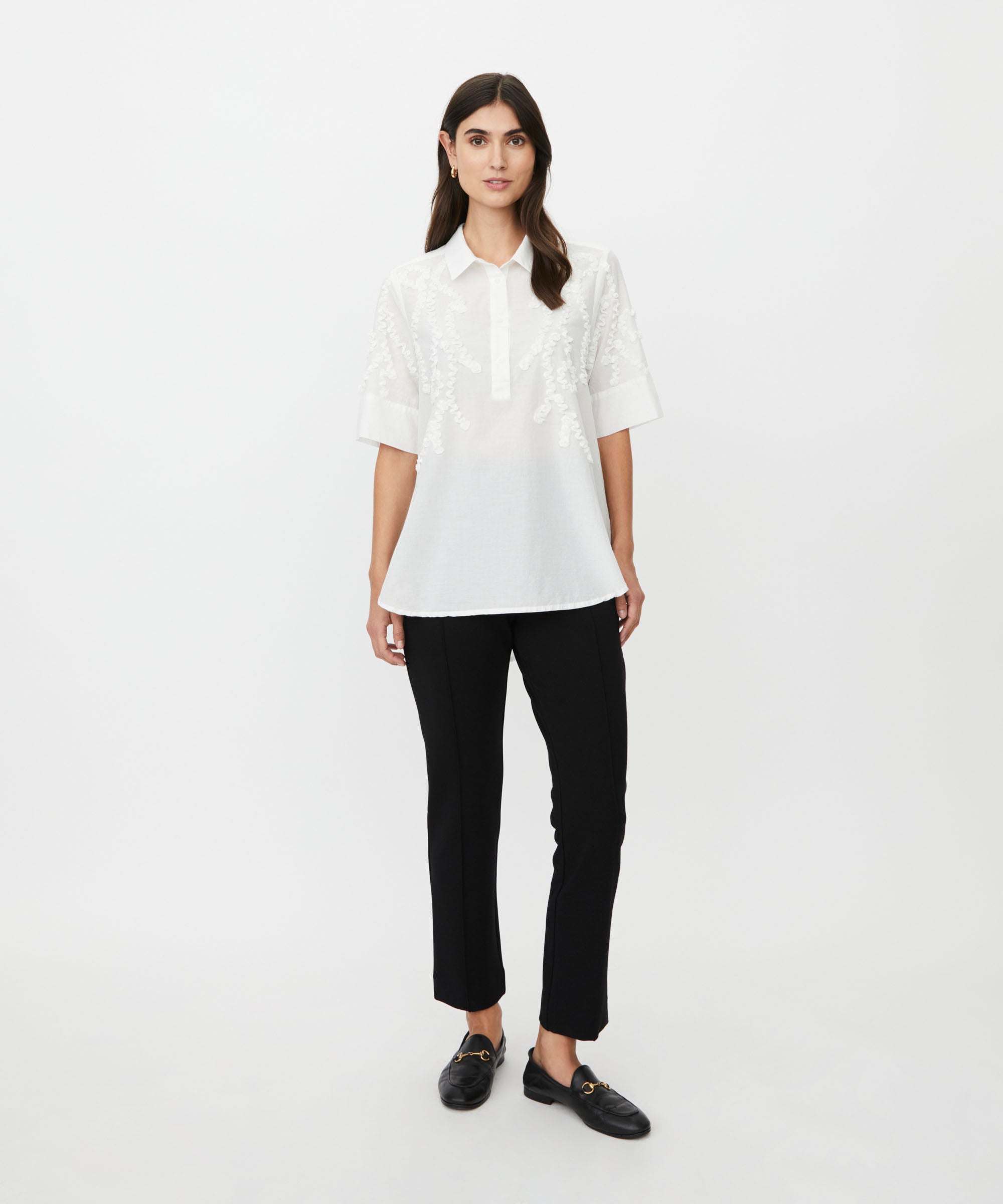 Ginovelle White Embroidered Shirt - 1012038