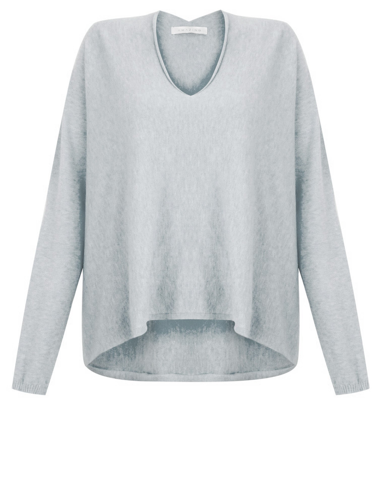 Mika Silver Grey V Neck Sweater