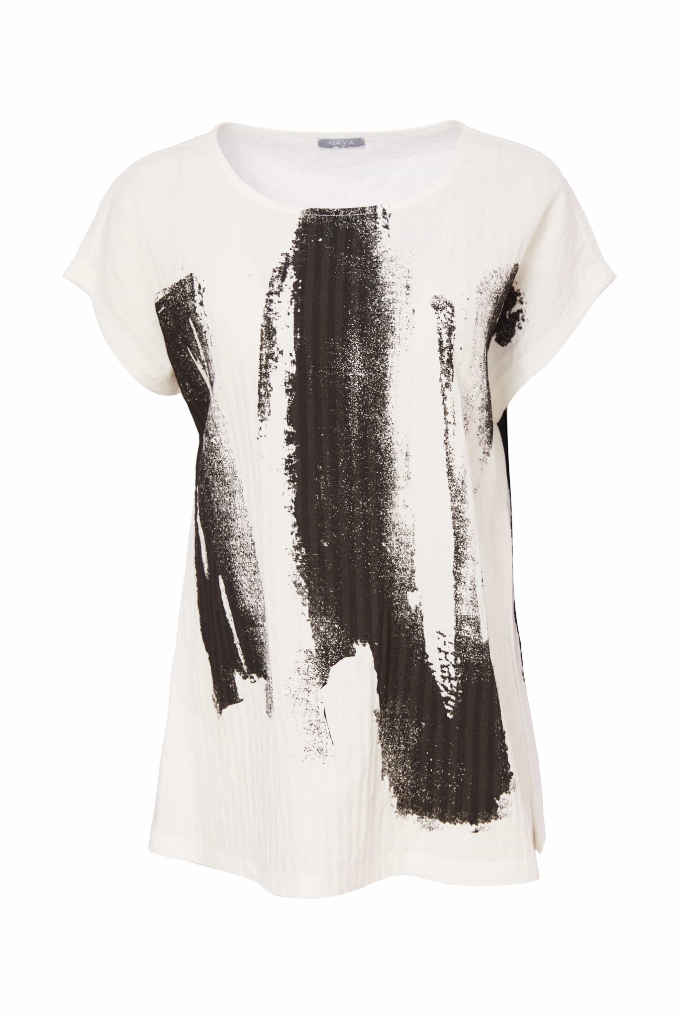 White Brushstroke Top - NAS25118
