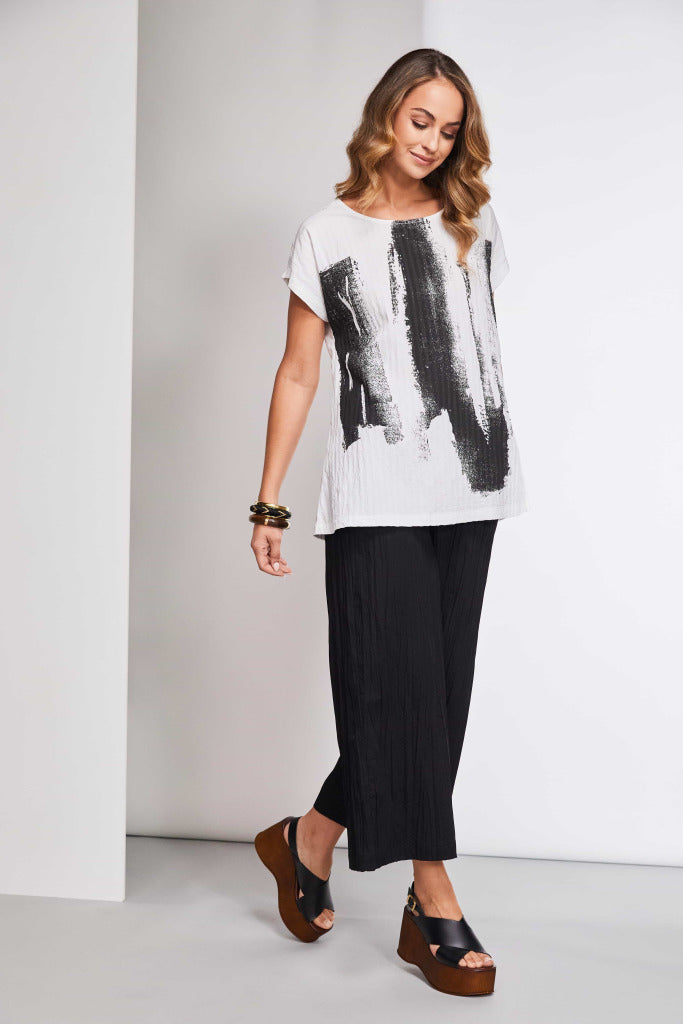 White Brushstroke Top - NAS25118