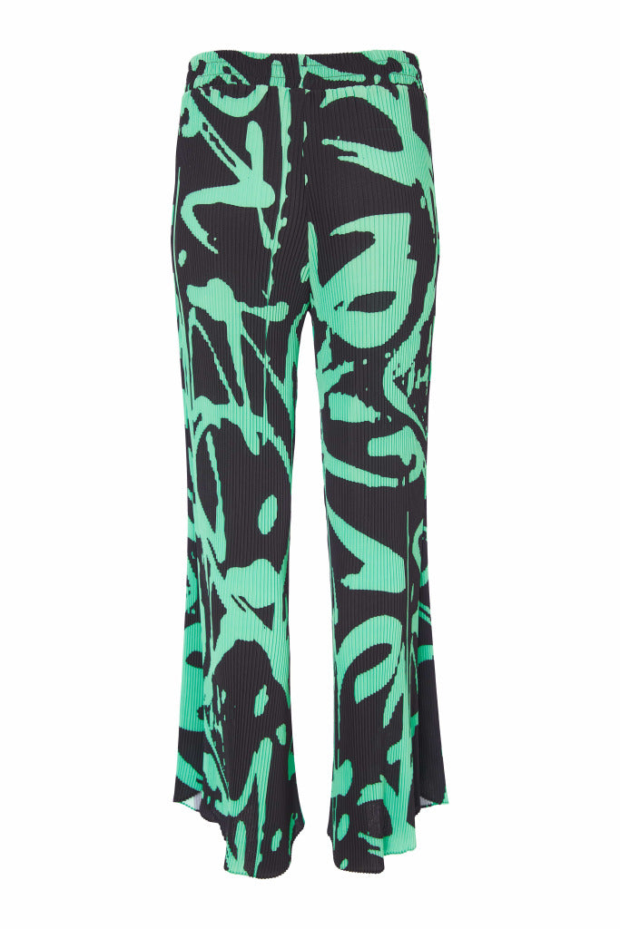 Black & Green Pleat Trousers - NAS25184
