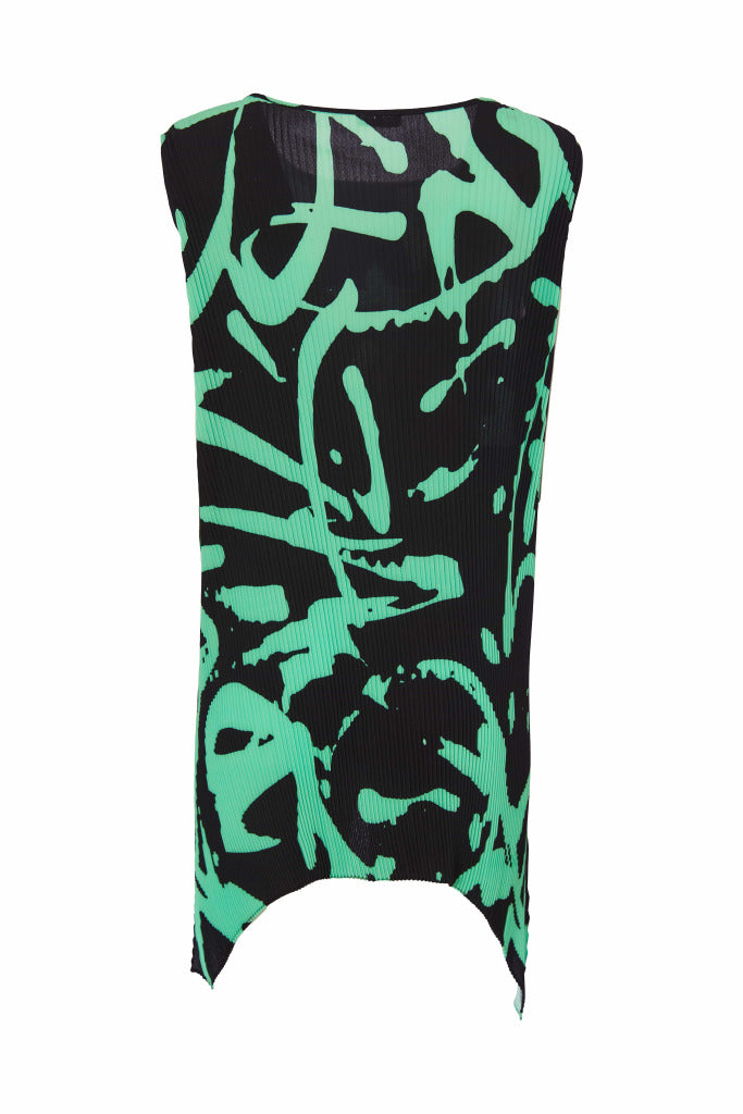 Black & Green Pleat Top - NAS25190