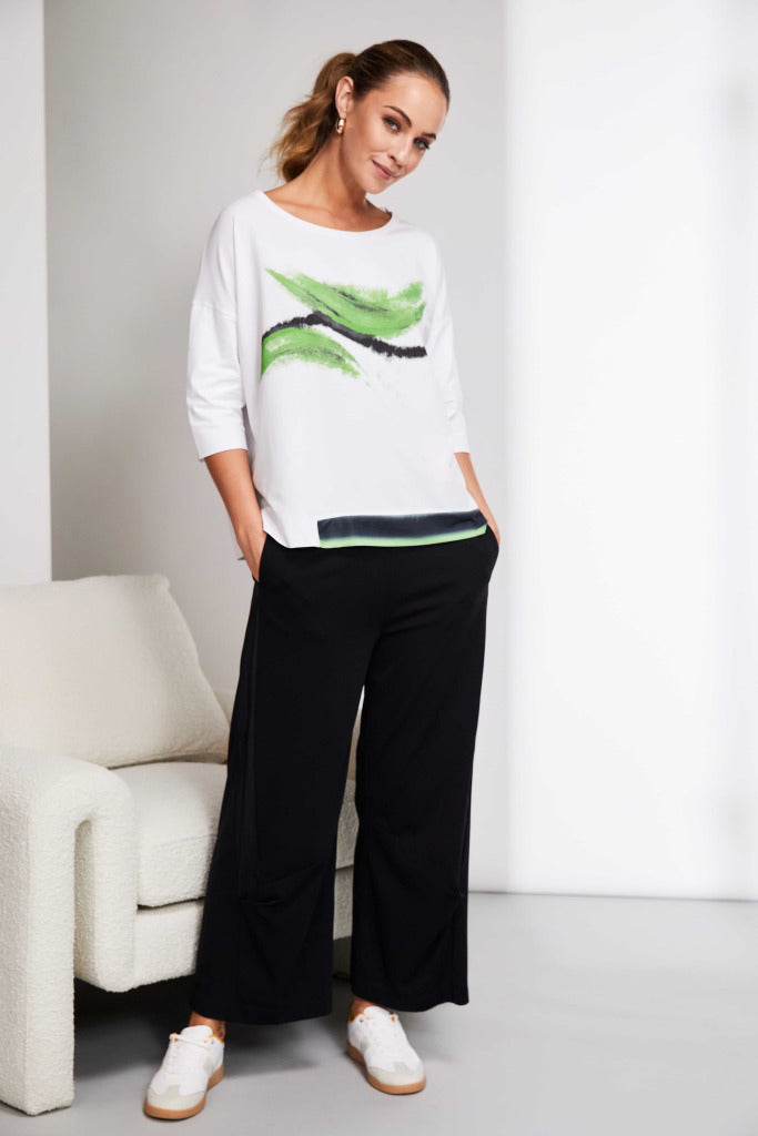 Green Print White Top - NAS25197