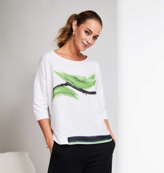 Green Print White Top - NAS25197