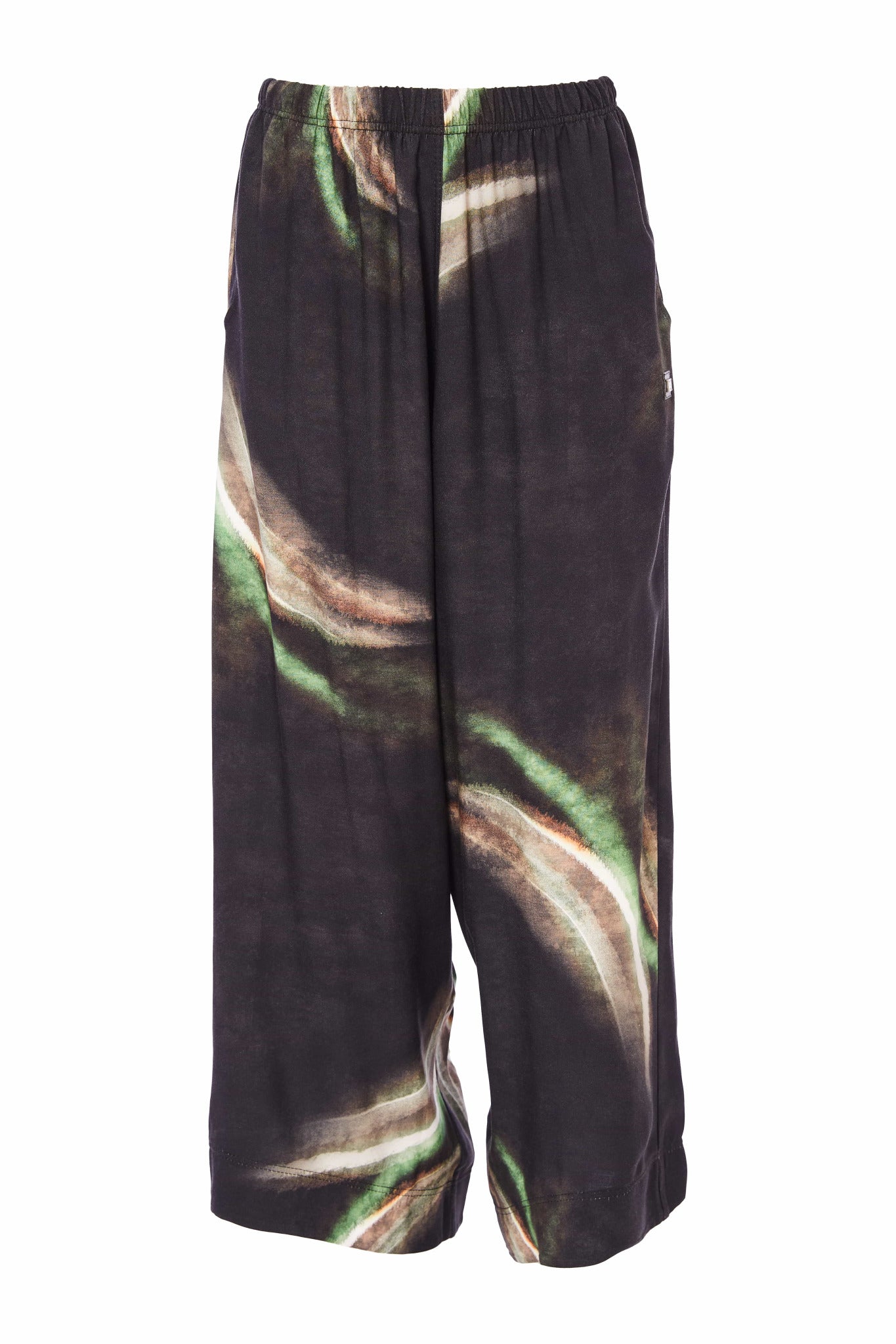 Black & Green Print Pants - NAS25210