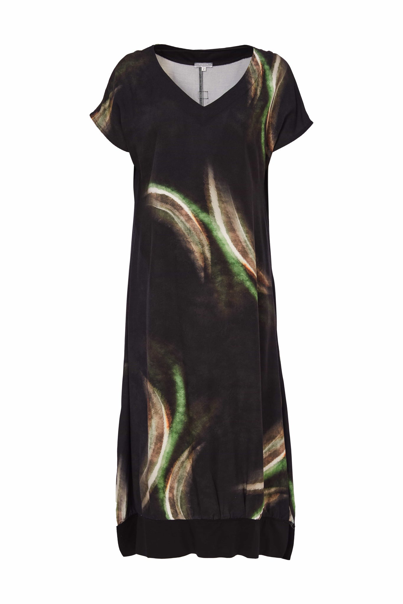 Black & Green Print Dress - NAS25212