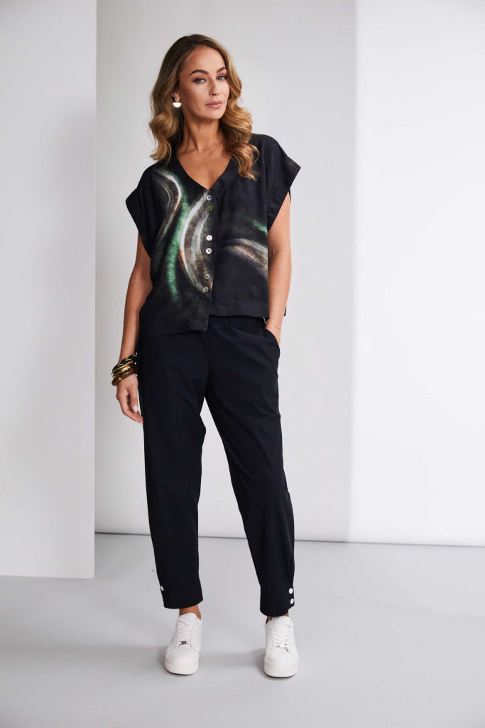 Black & Green Print Shirt - NAS25213