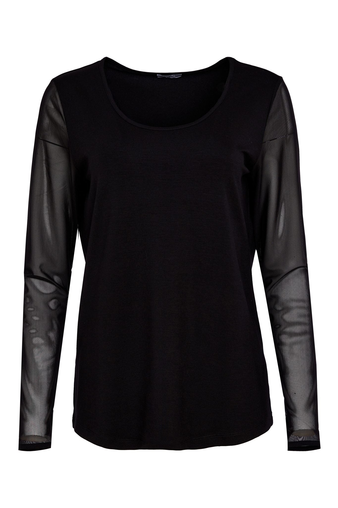 Black Net Sleeve Top - NAS26106