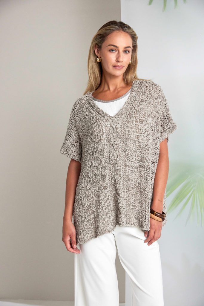Taupe Waffle Effect Knit - NAS26121