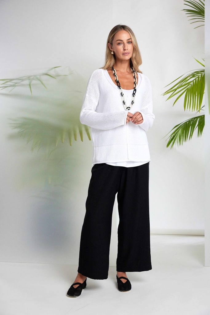 Black Wide Leg Trousers - NAS26154