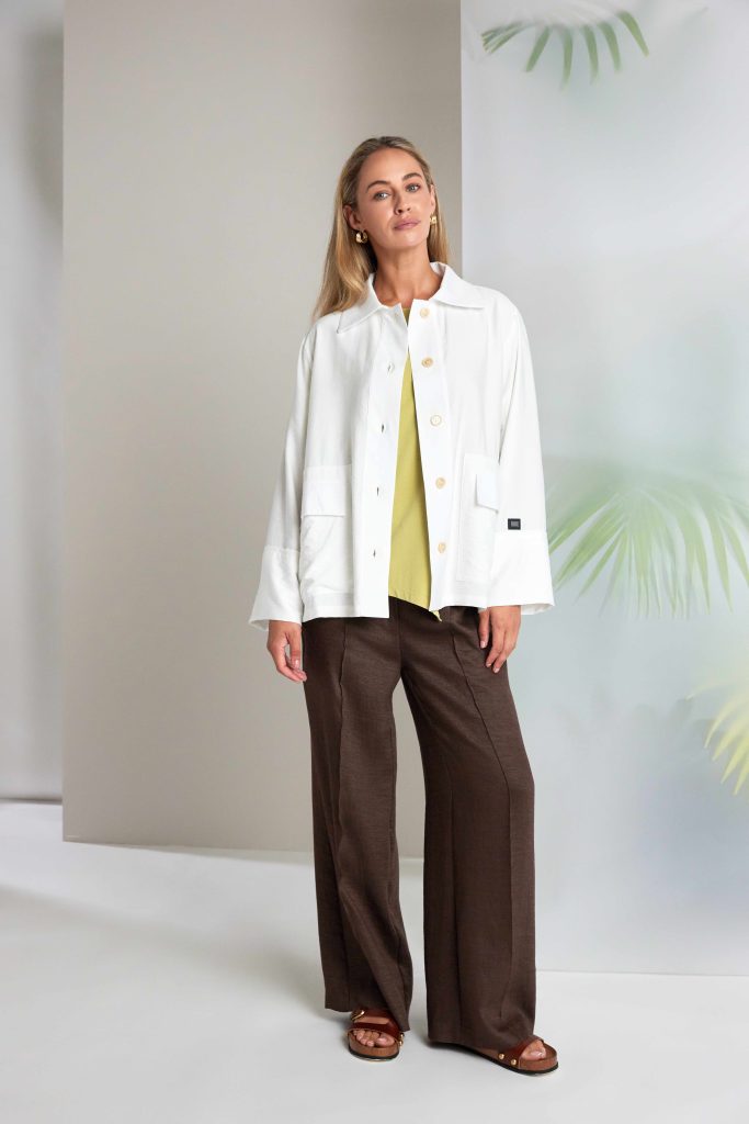 White Button Through Jacket - NAS26156