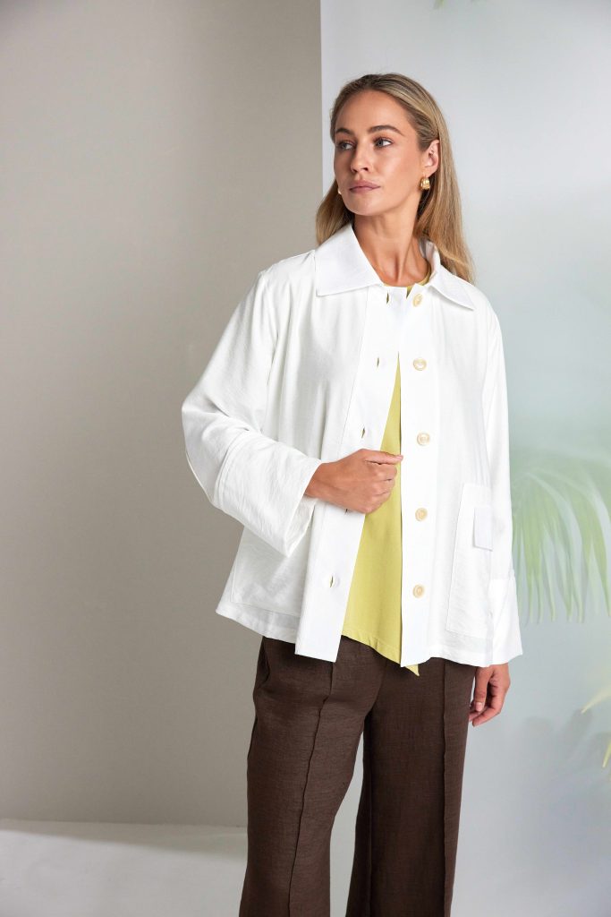 White Button Through Jacket - NAS26156