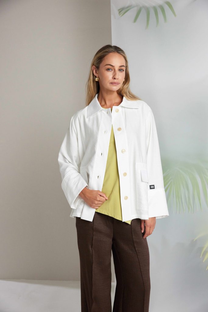 White Button Through Jacket - NAS26156