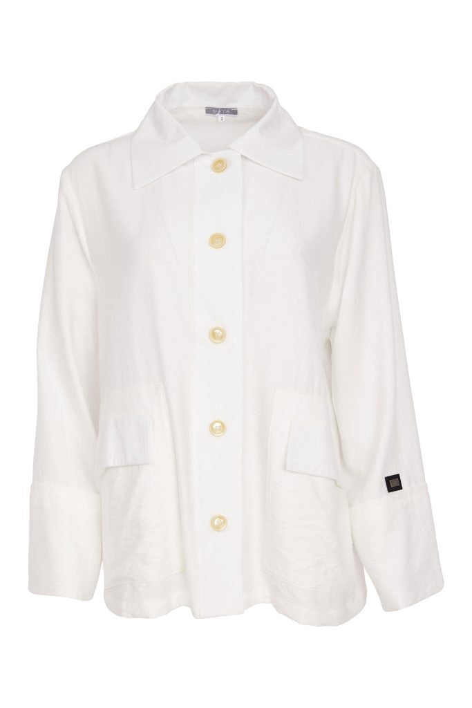 White Button Through Jacket - NAS26156