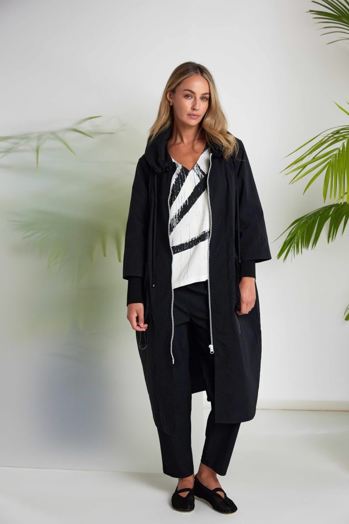 Black Hooded Coat - NAS26170