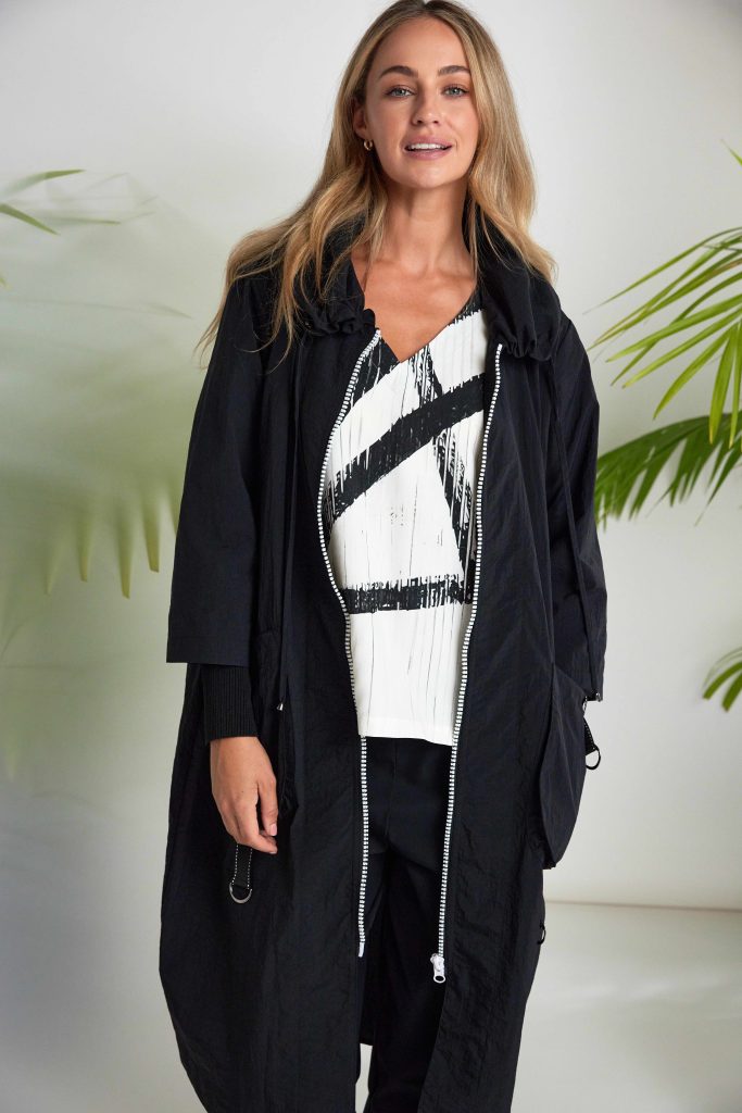 Black Hooded Coat - NAS26170