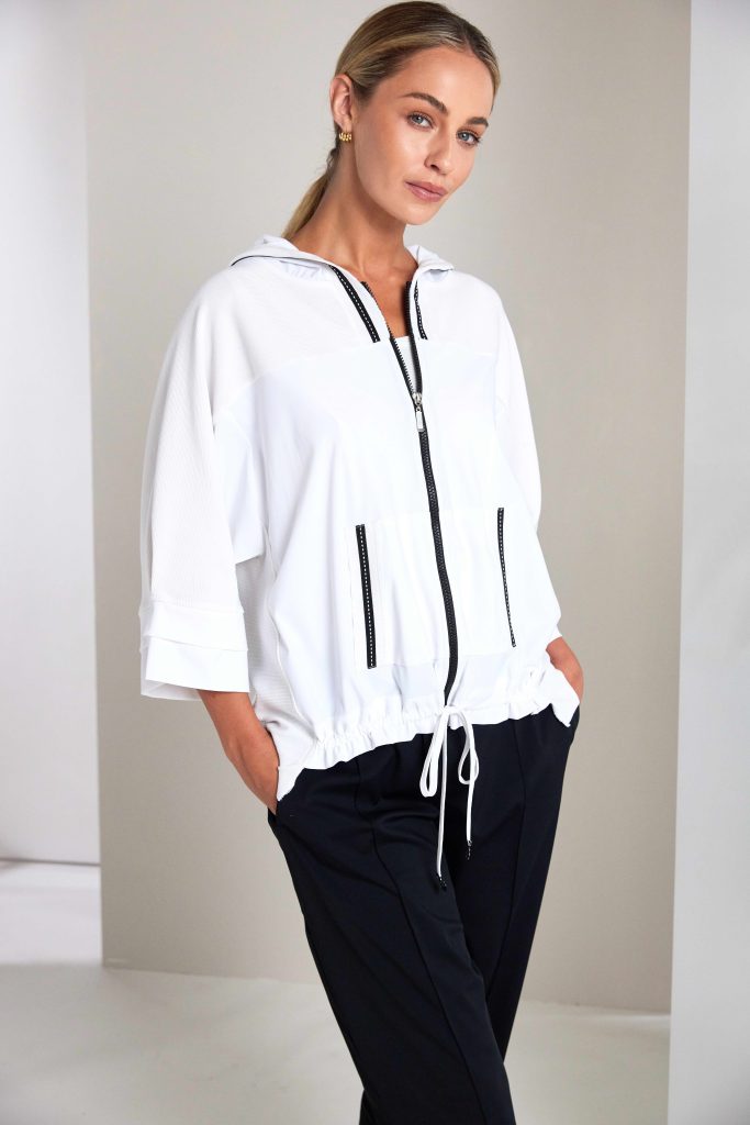 White & Black Zip Jacket - NAS26171
