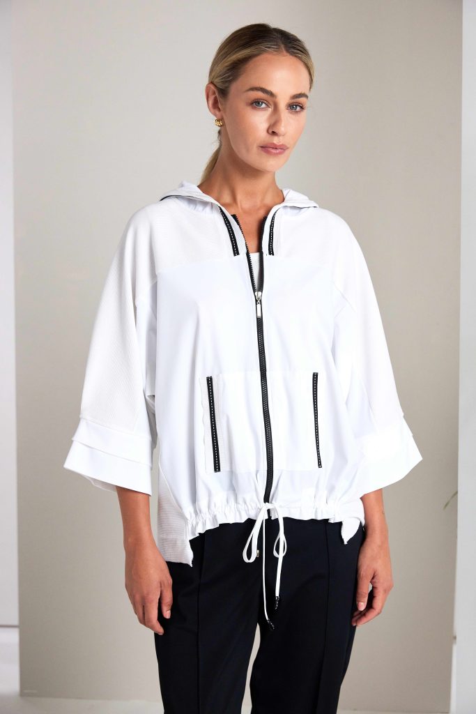 White & Black Zip Jacket - NAS26171