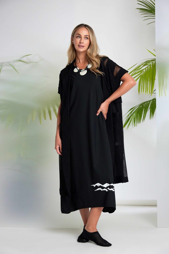 Black Hooded Jacket With Mesh - NAS26177