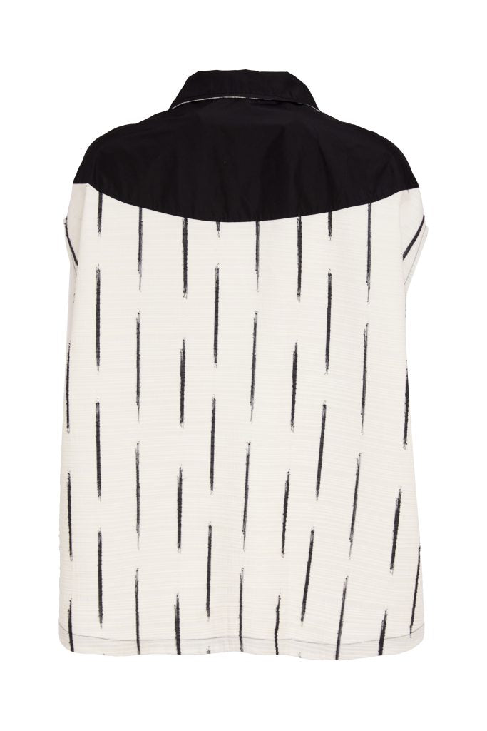 Black & Cream Stripe Waistcoat - NAS26217