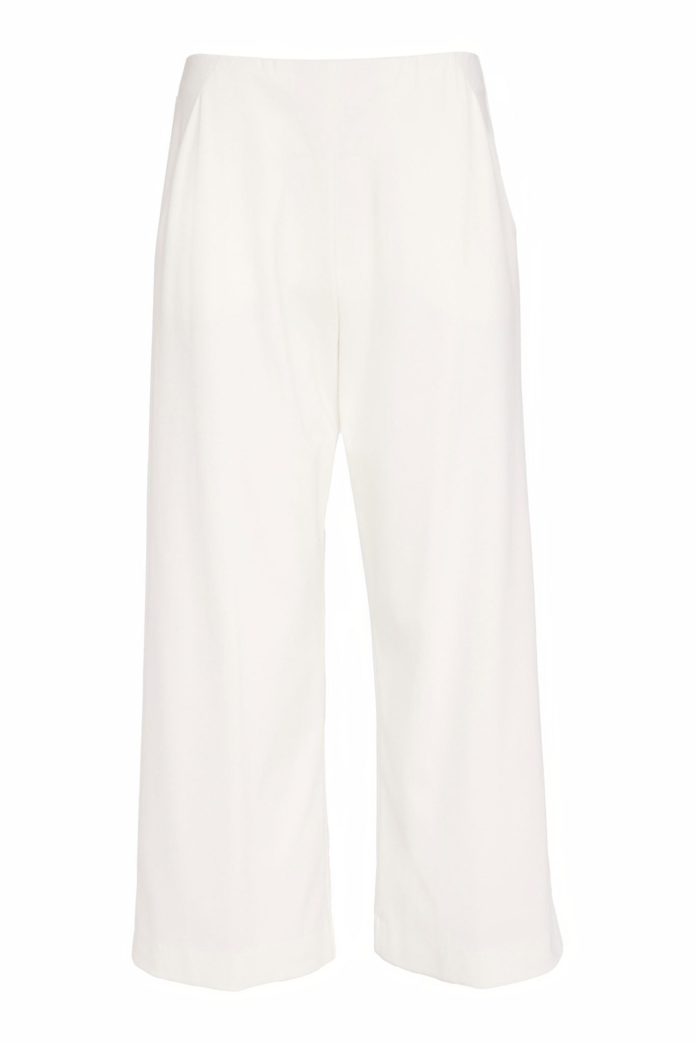 Cream Wide Leg Jersey Trousers - NAS26237