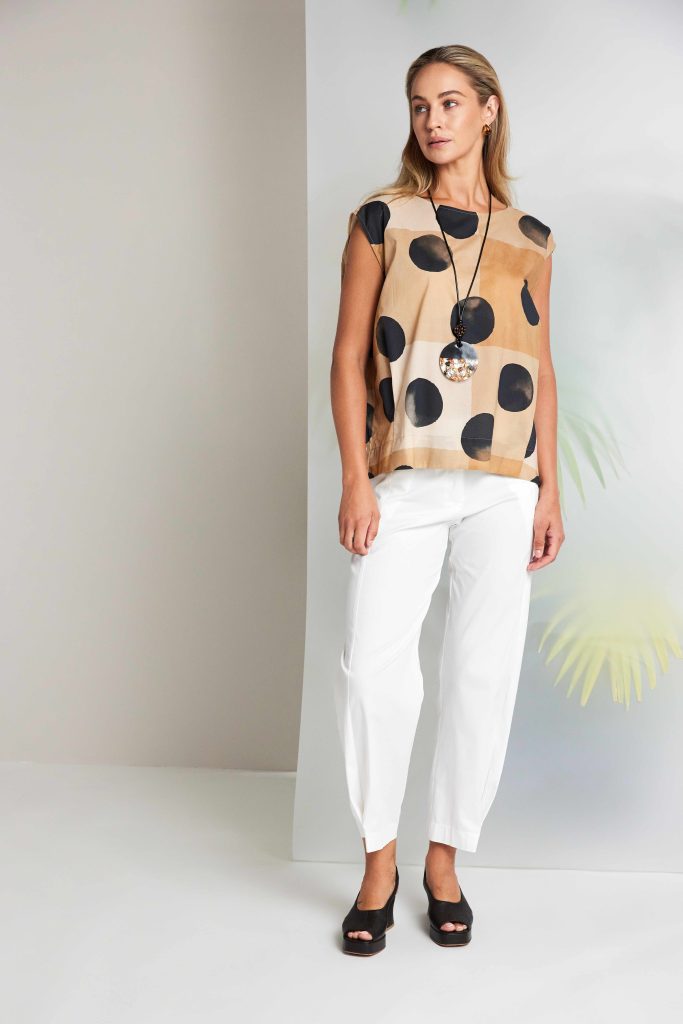 Tan Spot Print Top - NAS26277
