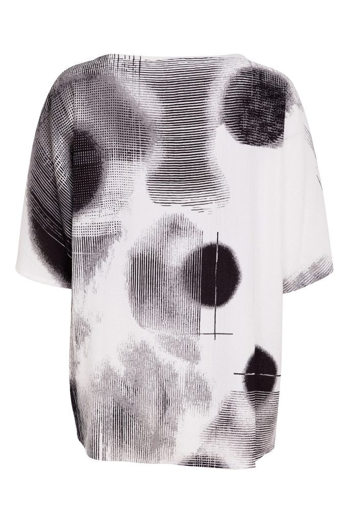 White & Black Faded Spot Tunic - NAS26311