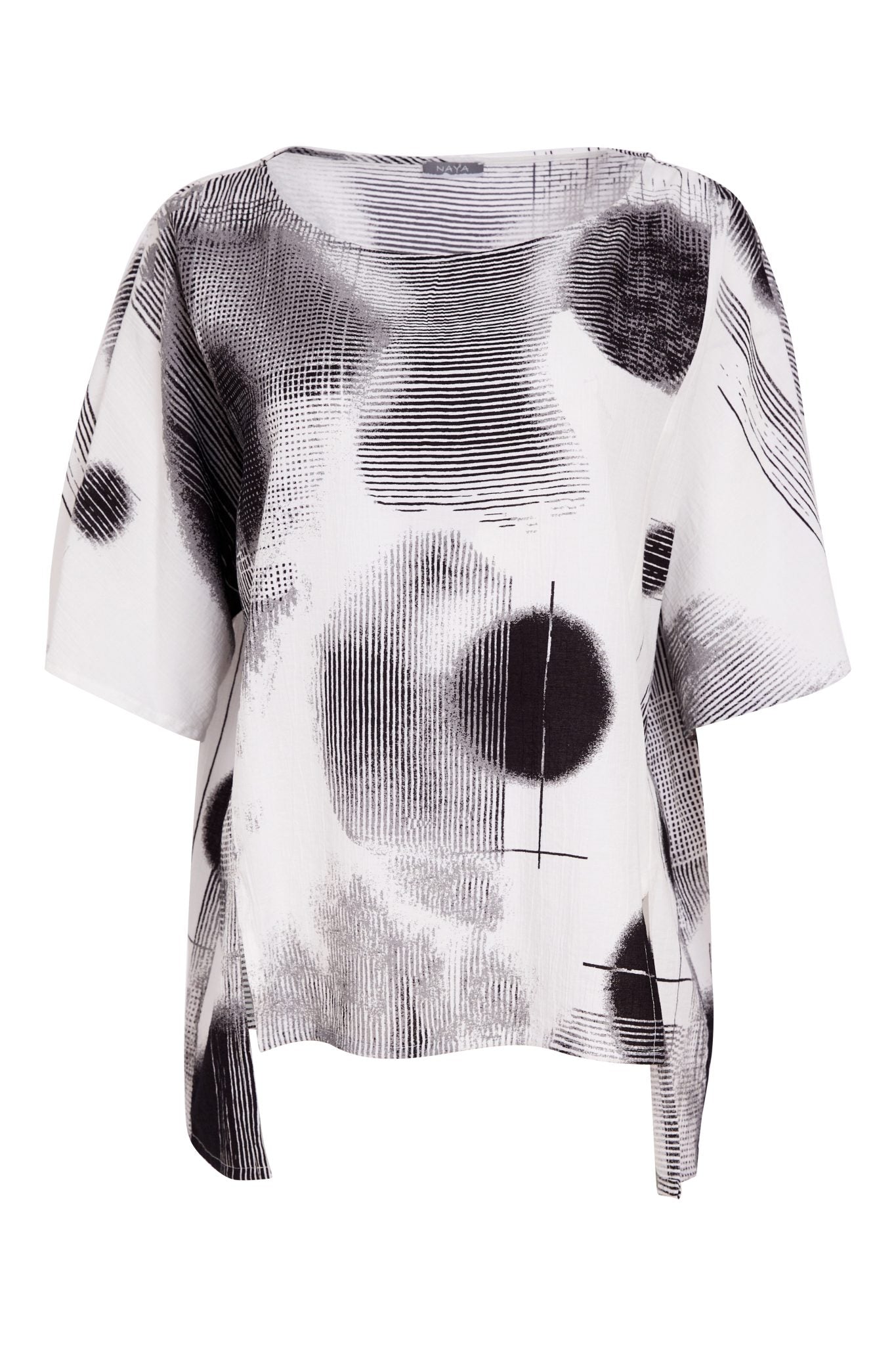 White & Black Faded Spot Tunic - NAS26311