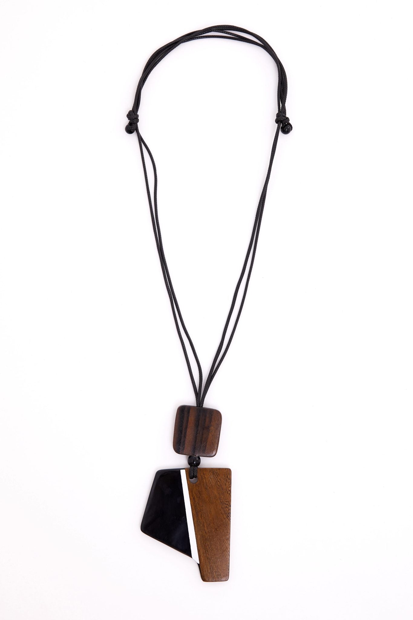 Black & Chocolate Angular Necklace - NAS26354