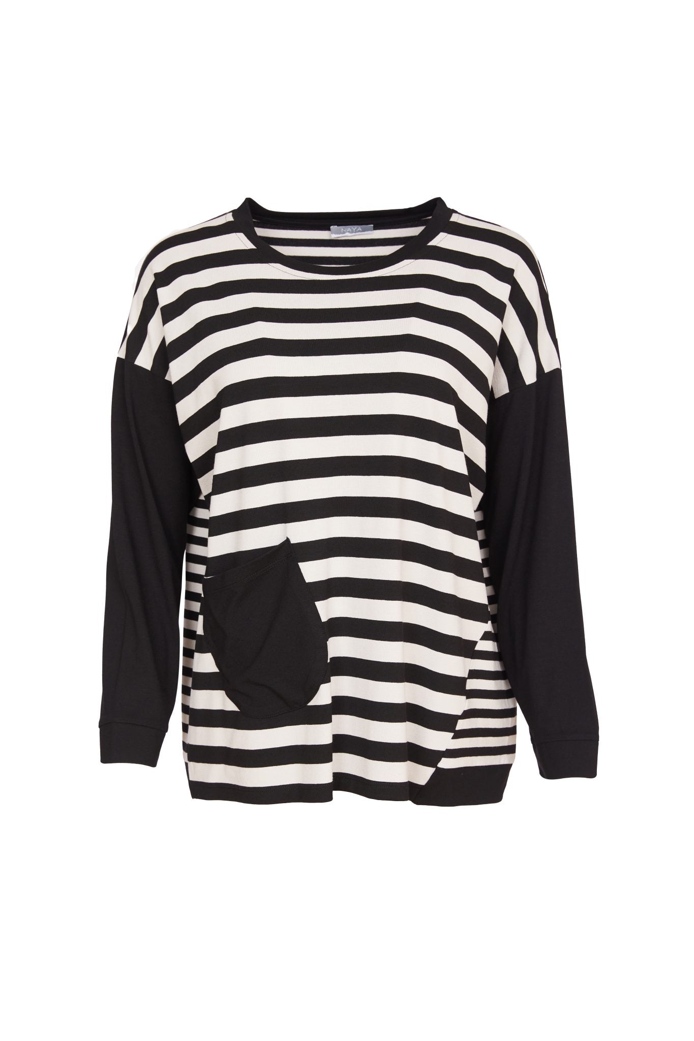 Black & Sand Stripe Top - NAW24132