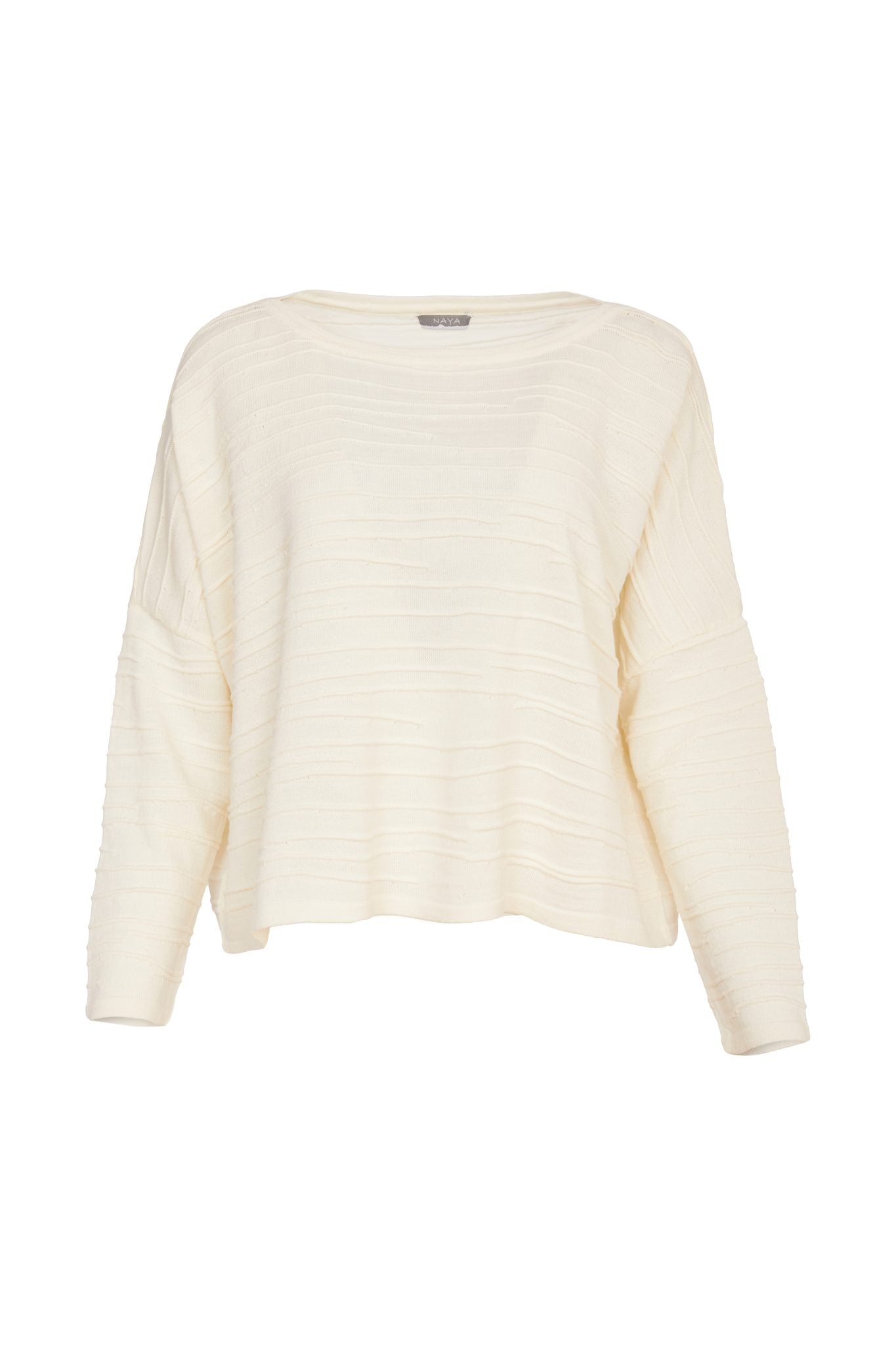 Cream Ribbed Knit Top - NAW24205