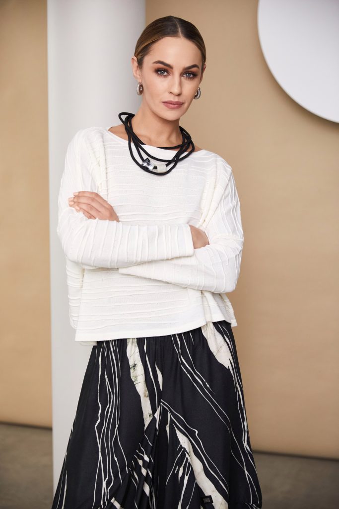 Cream Ribbed Knit Top - NAW24205