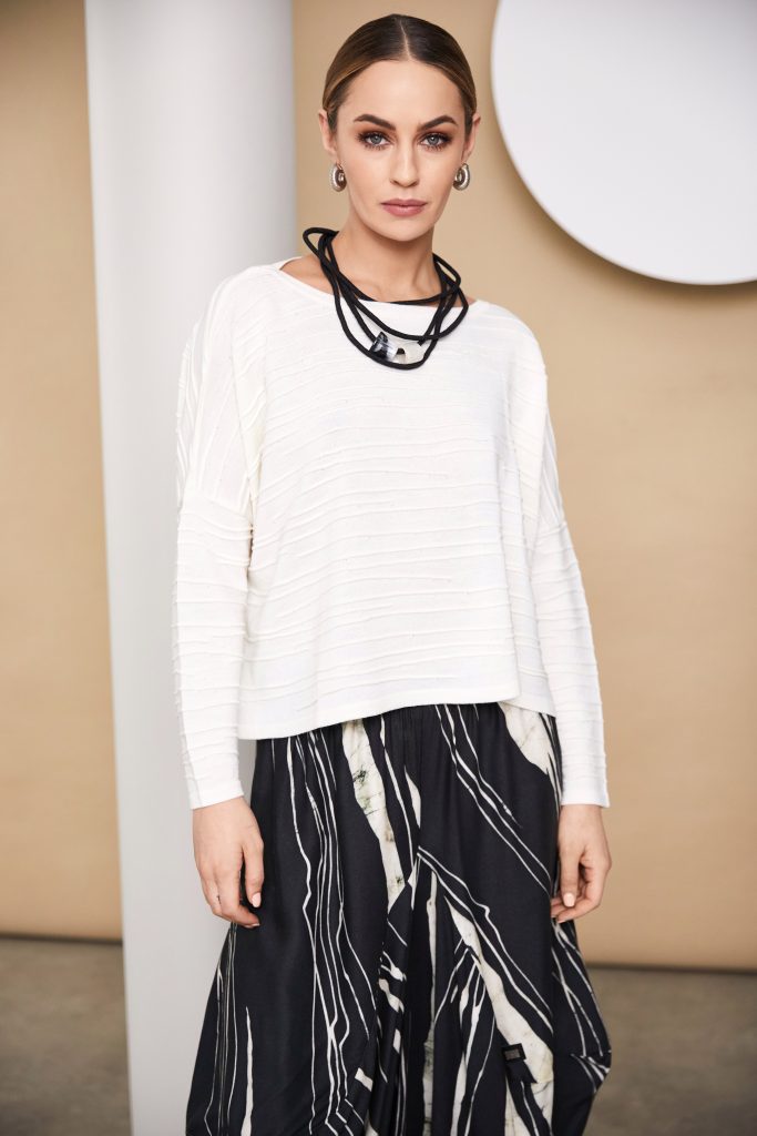 Cream Ribbed Knit Top - NAW24205
