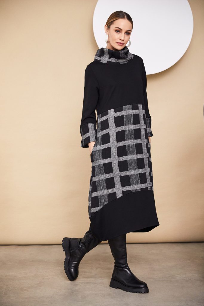 Black & Grey Check Dress - NAW24214
