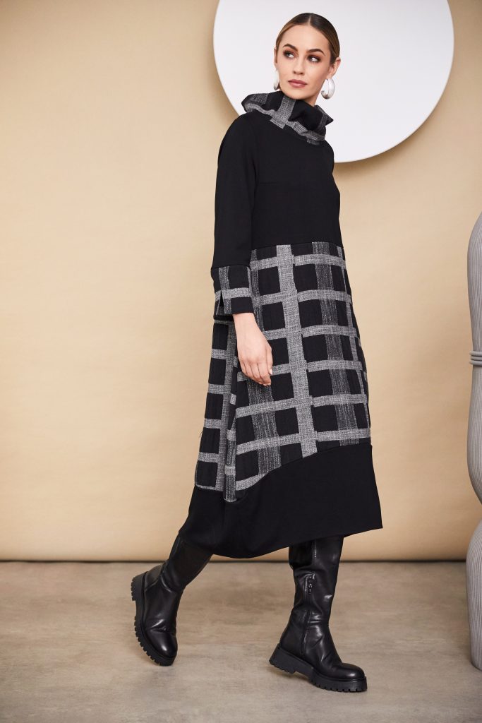 Black & Grey Check Dress - NAW24214