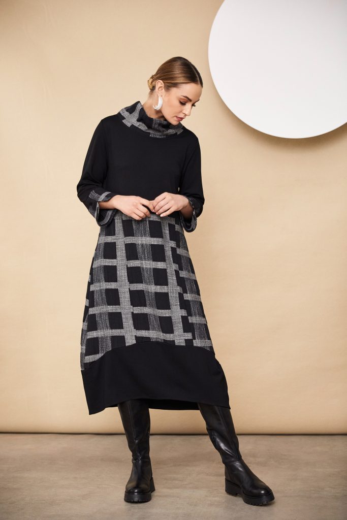 Black & Grey Check Dress - NAW24214