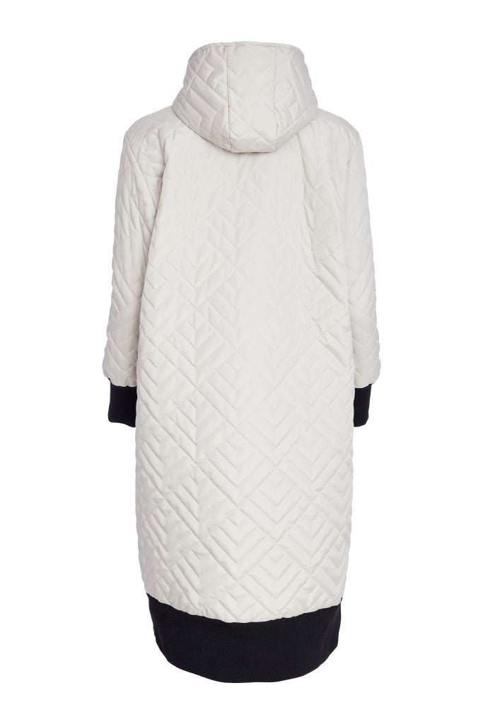 Taupe & Black Quilt Coat - NAW25184