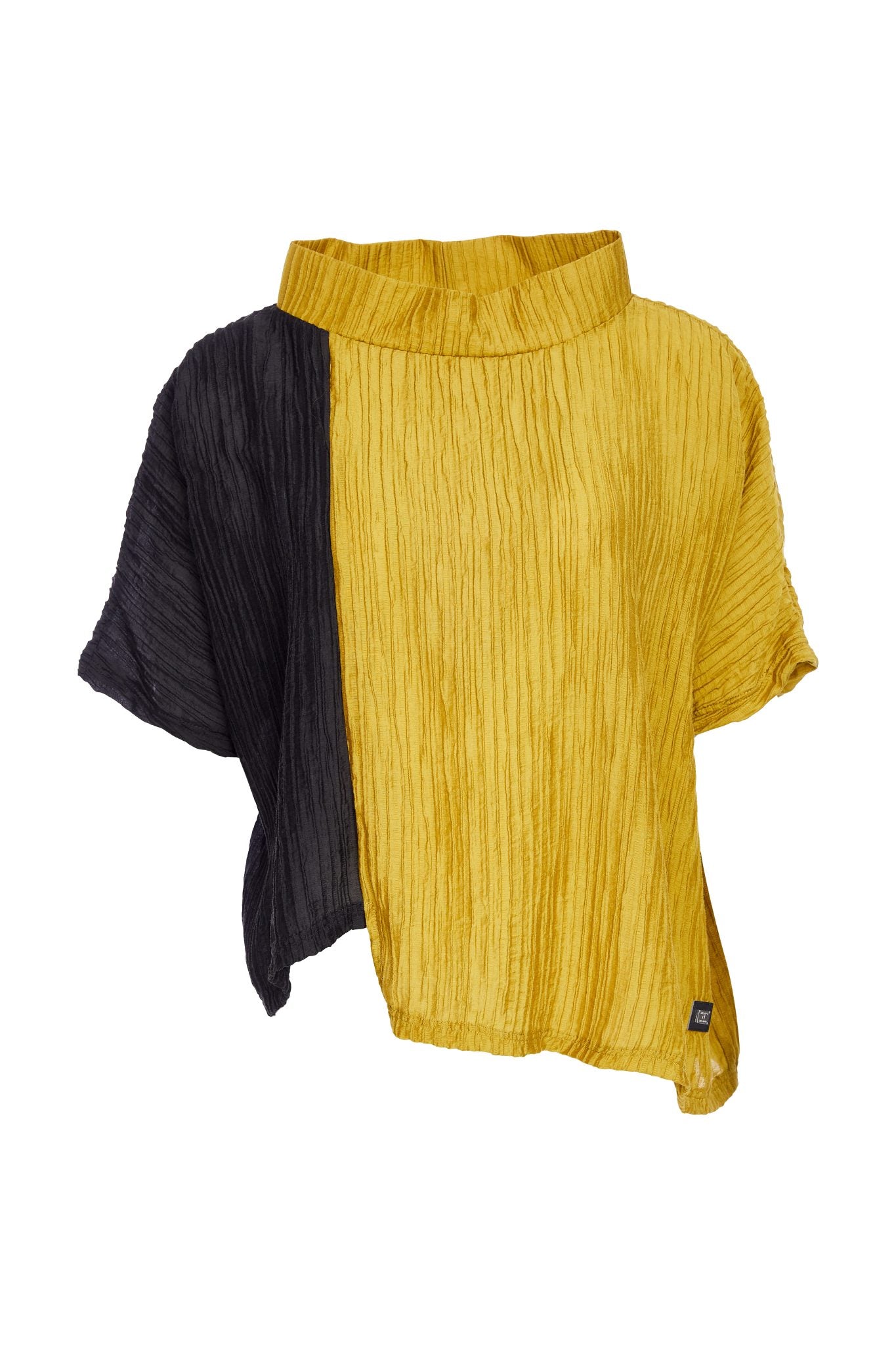 Black & Saffron Crinkle Top - NAW25224