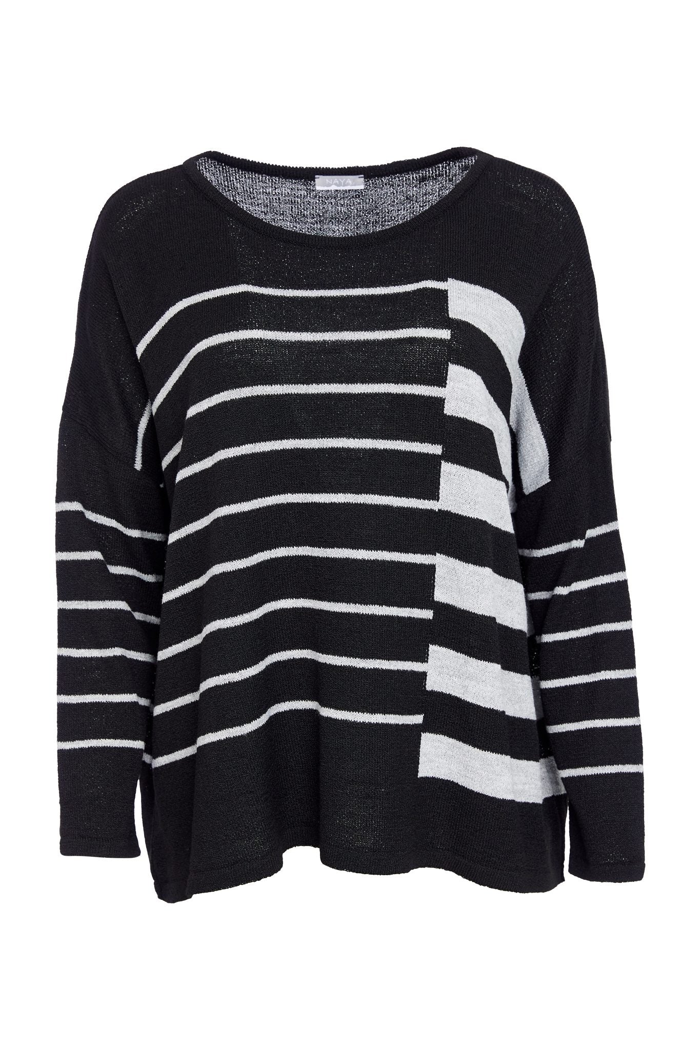 Black & Silver Stripe Knit - NAW25240