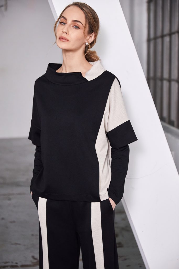Black & Sand Contrast Top - NAW25261