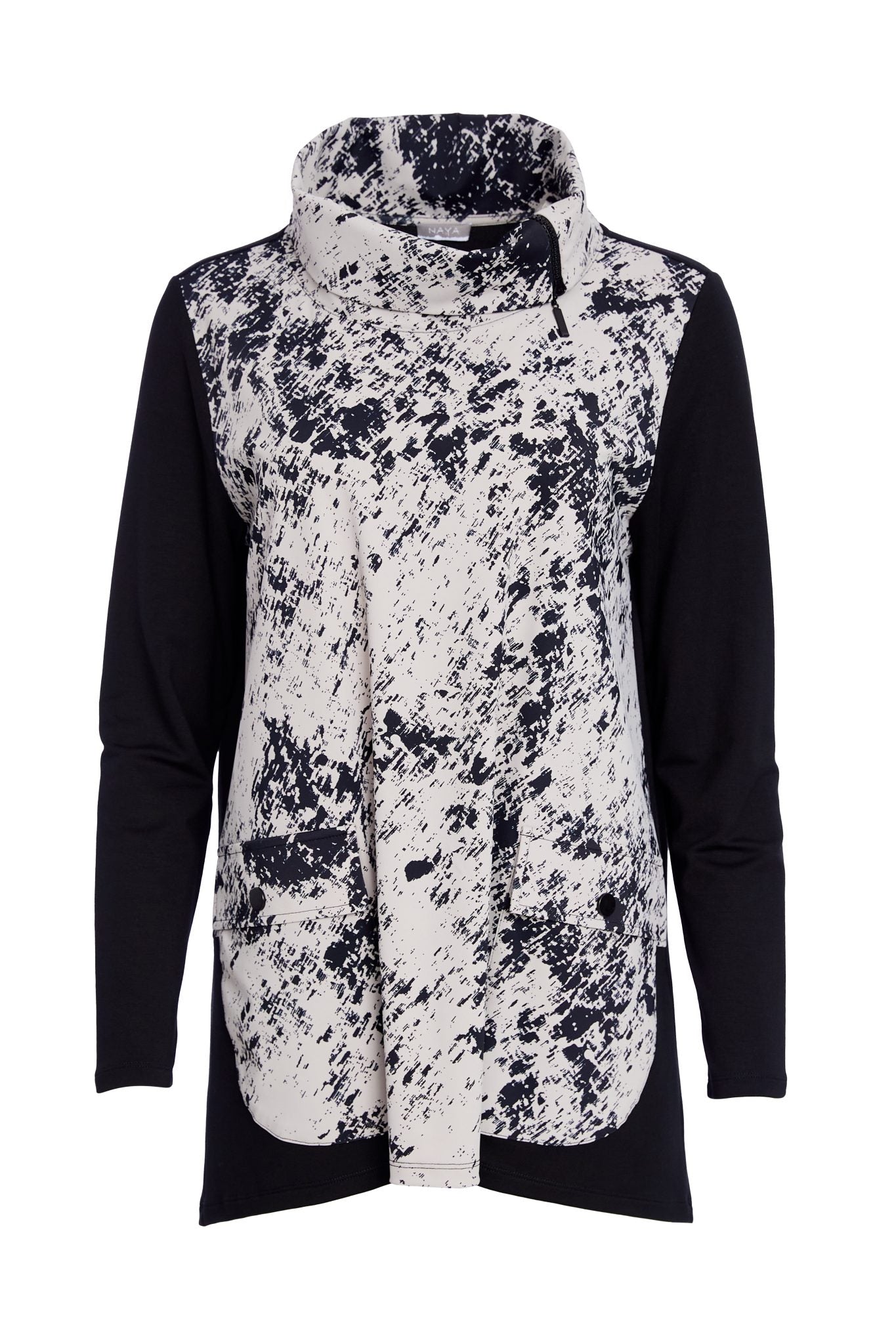 Taupe & Black Print Tunic - NAW25311