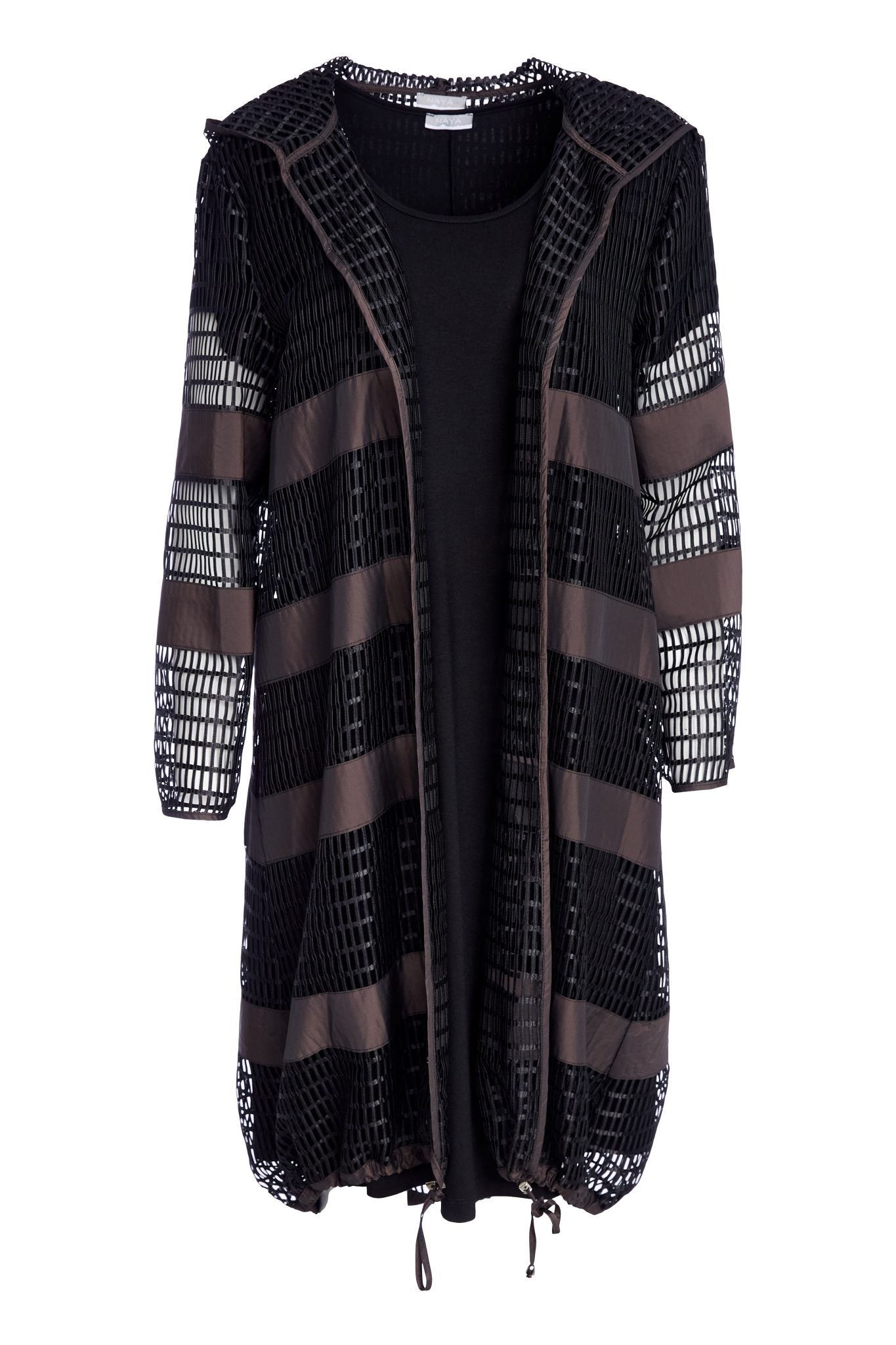 Black & Cocoa Long Net Jacket & Dress - NAW25325